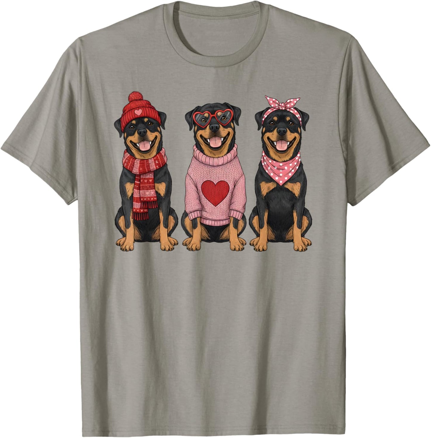 Cute Rottweiler Valentine Rottie Dog T-Shirt - T-Shirt | Sand