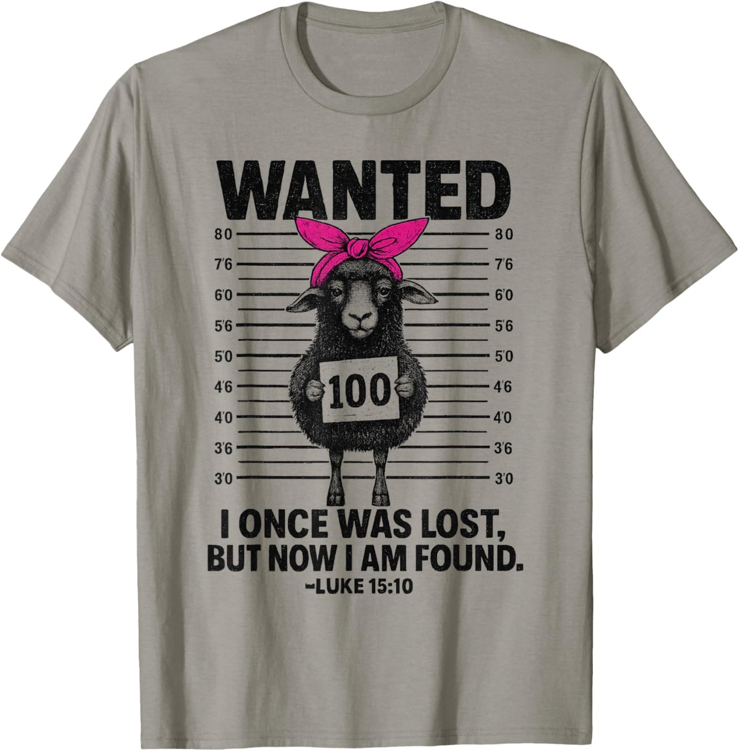 Wanted I Once was Lost Funny Sheep Quotes Jesus Christian T-Shirt - T-Shirt | Sand