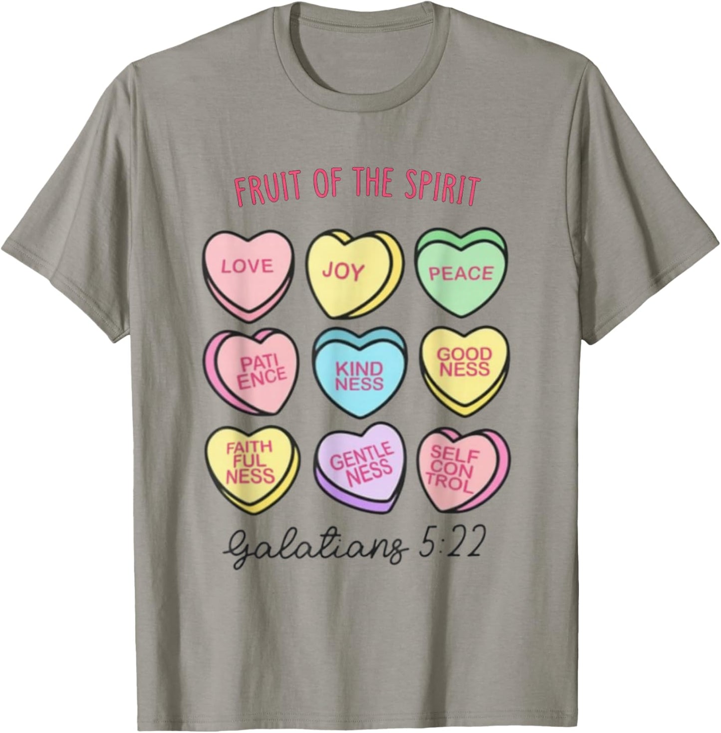 Fruit of The Spirit Christian Hearts Valentines Day Women T-Shirt - T-Shirt | Sand