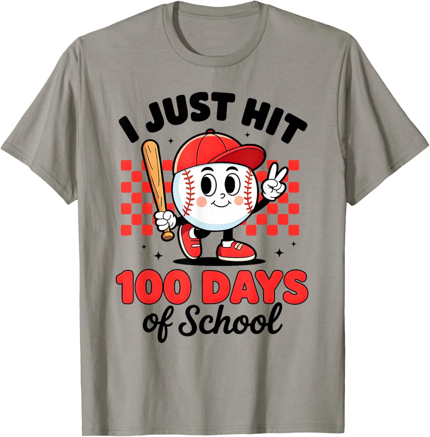 I Just Hit 100 Days of School Baseball 100th Day Boys Kids T-Shirt - T-Shirt | Sand