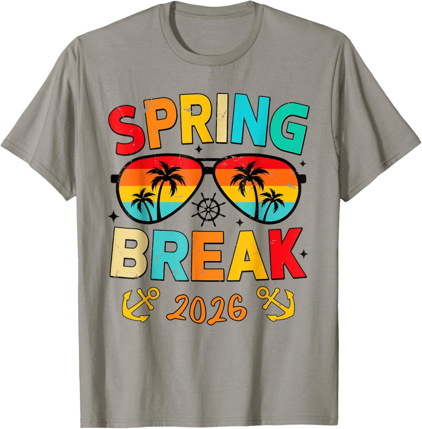 Aesthetic Spring Break 2026 Family Vacation Squad Graphic T-Shirt - T-Shirt | Sand