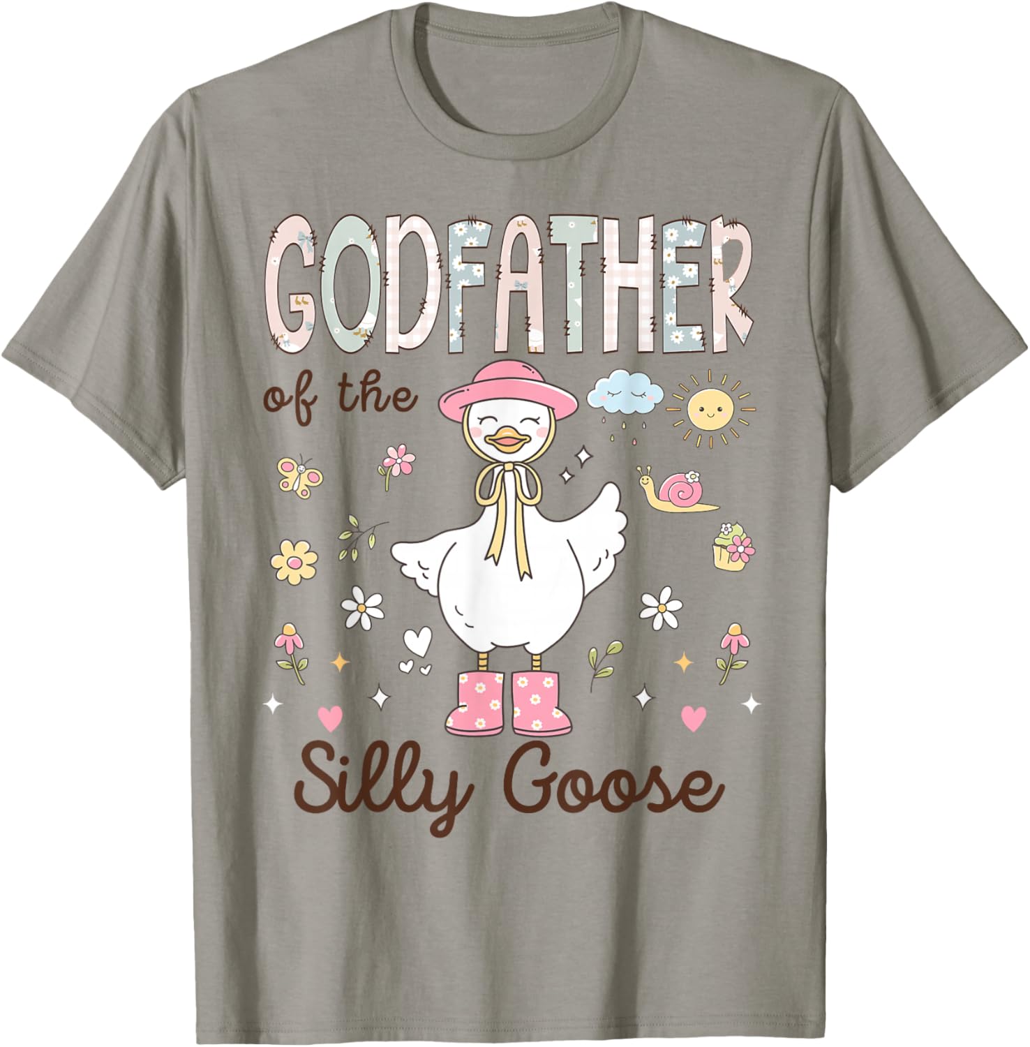 Godfather of The Silly Goose First Birthday Girl Family T-Shirt - T-Shirt | Sand