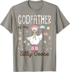 Godfather of The Silly Goose First Birthday Girl Family T-Shirt - T-Shirt | Sand