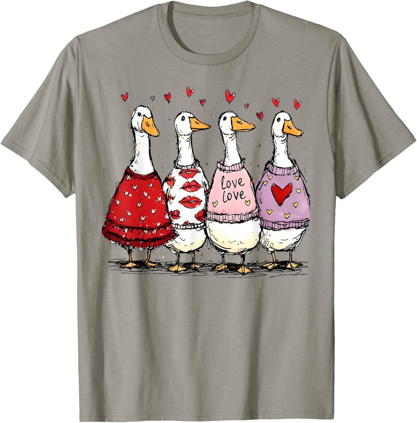Funny Silly Goose Valentine Trendy Valentine's Day Men Women T-Shirt - T-Shirt | Sand