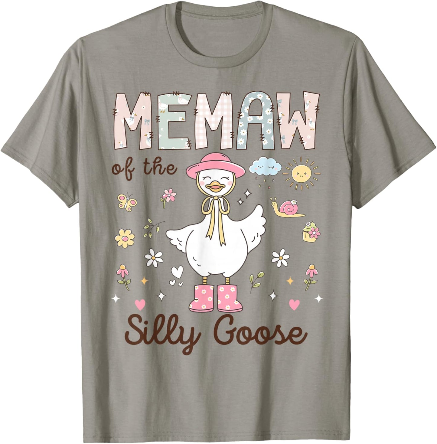 Memaw of The Silly Goose First Birthday Girl Family T-Shirt - T-Shirt | Sand