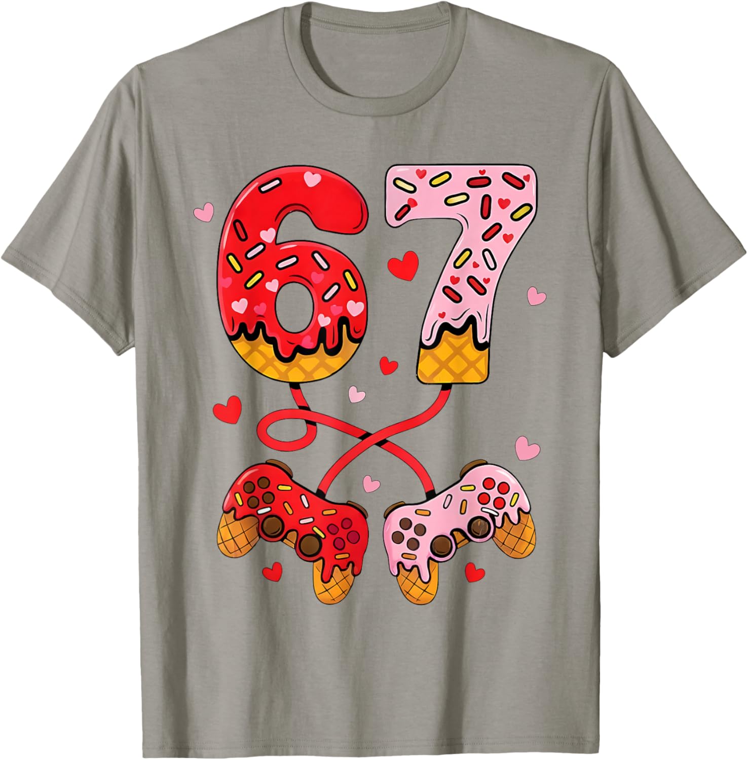 Six Seven 67 Valentine's Day 67 Gaming Gamer Men Boy Kids 67 T-Shirt - T-Shirt | Sand