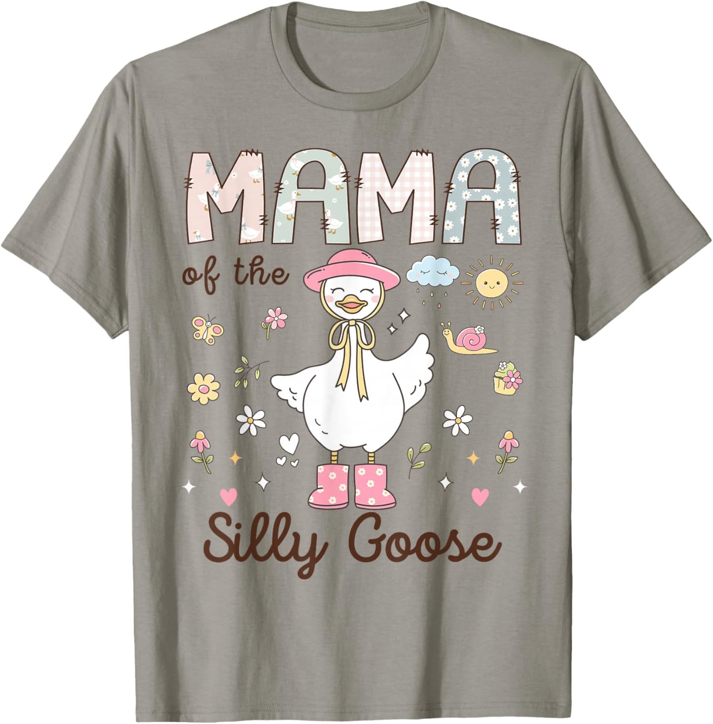 Mama of The Silly Goose First Birthday Girl Family T-Shirt - T-Shirt | Sand