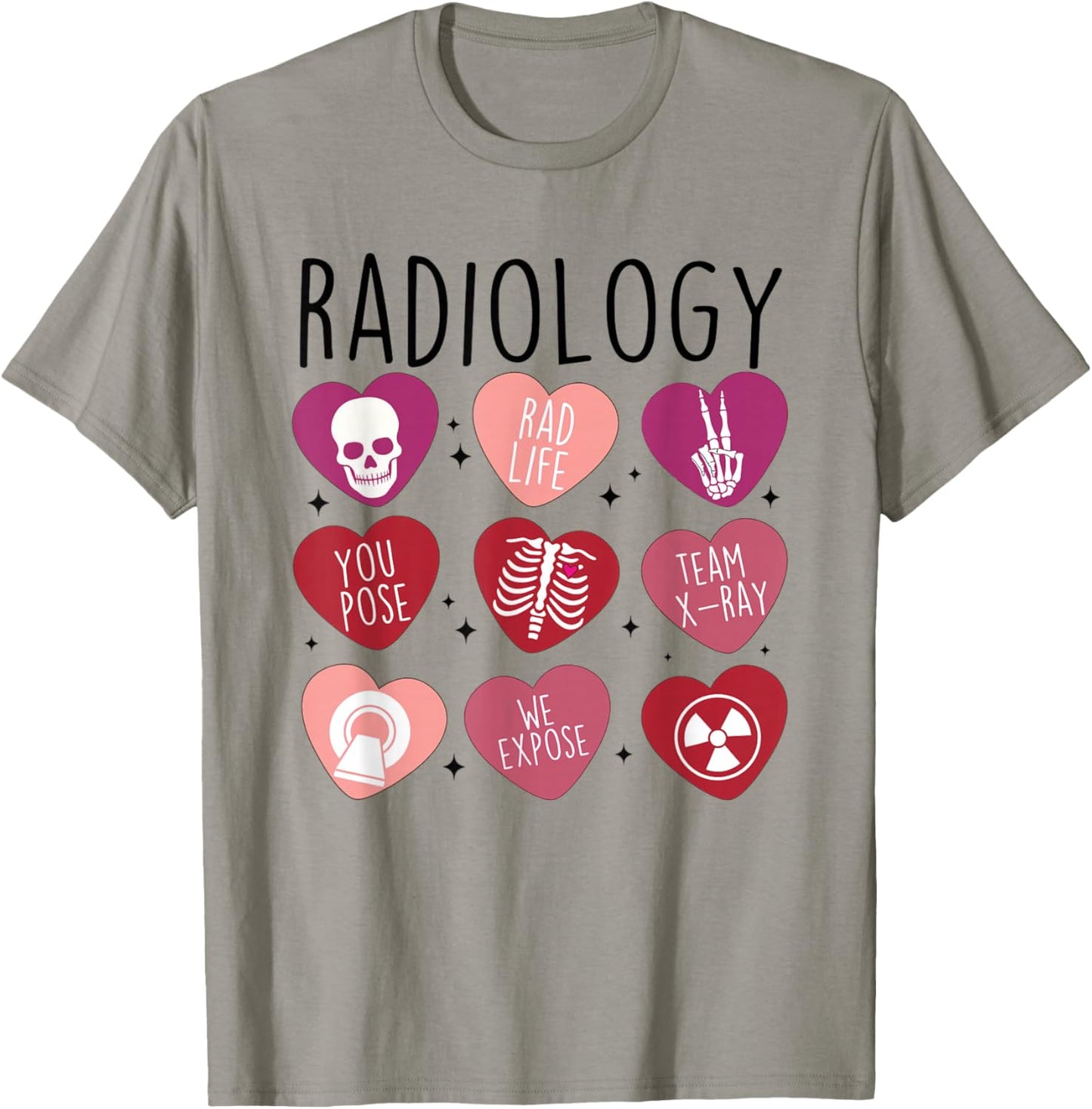 Women Retro Radiology Tech Valentine's Day X-Ray Technician T-Shirt - T-Shirt | Sand