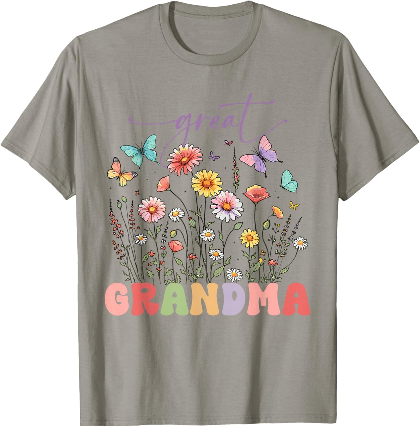 Wildflowers Great Grandma Floral Mother's Day Great Grandma T-Shirt - T-Shirt | Sand