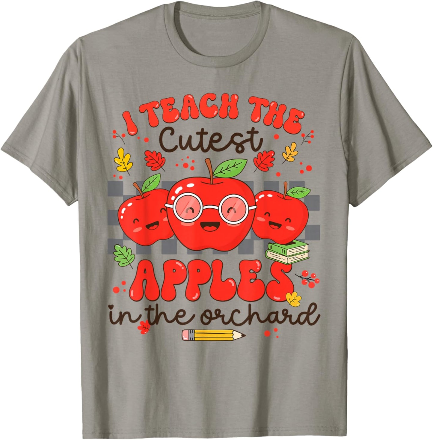 I Teach The Cutest Apples in The Orchard Cute Fall Teacher T-Shirt - T-Shirt | Sand