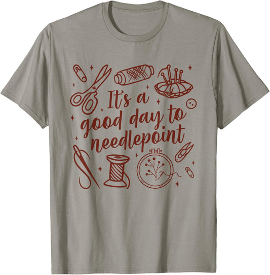 It's A Good Day Needlepoint Lover Cross Stitching Sewing T-Shirt - T-Shirt | Sand