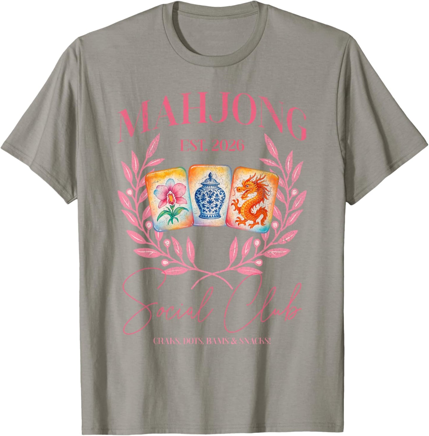 Mahjong Social Club 2026 Mahjong Love Playing Chinese Game T-Shirt - T-Shirt | Sand