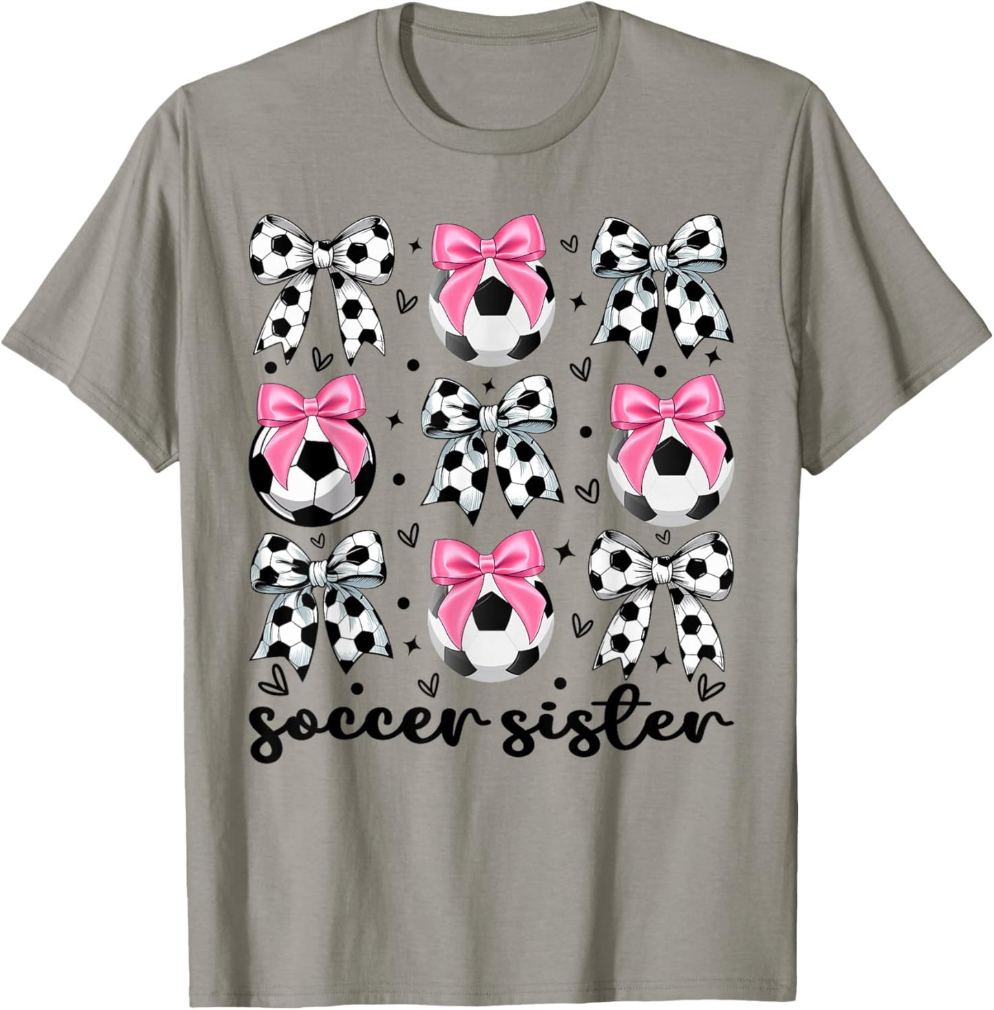 Toddler Sister Coquette Soccer Bow Cute Soccer Sister T-Shirt - T-Shirt | Sand
