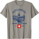 Lucerne Switzerland Flag Skyline Souvenir Bridge Chapel T-Shirt - T-Shirt | Sand