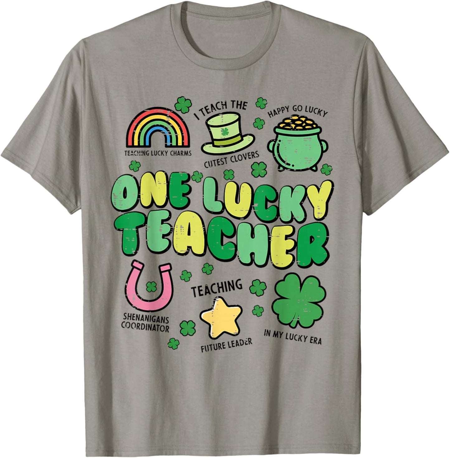 St Patricks Day One Lucky Teacher Saint Paddys Men Women T-Shirt - T-Shirt | Sand