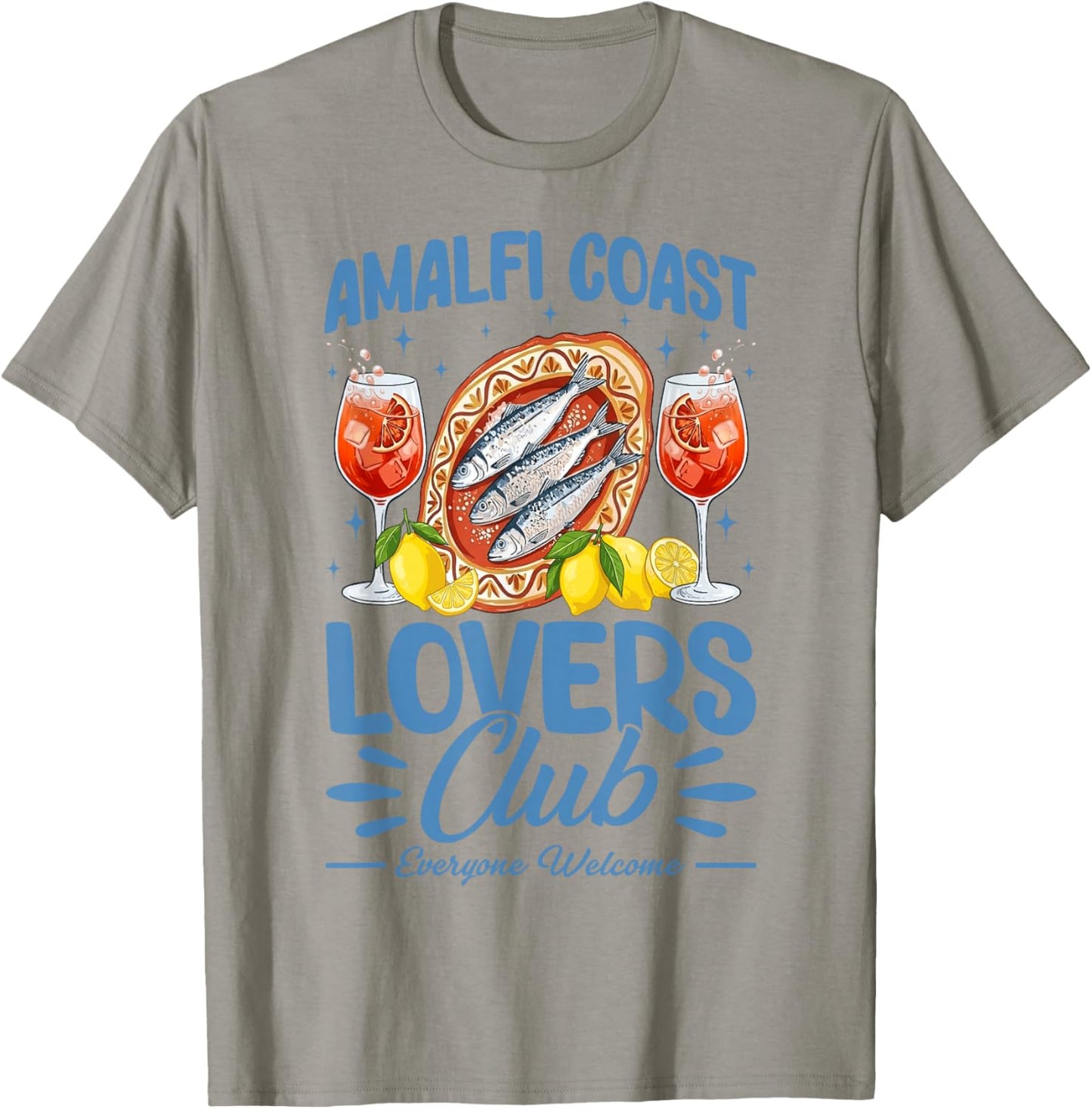 Retro Amalfi Coast Lovers Club Italy Travel Summer Vacation T-Shirt - T-Shirt | Sand
