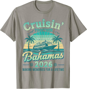 Cruisin Together Bahamas 2026 Family Cruise Bahamian Vintage T-Shirt - T-Shirt | Sand