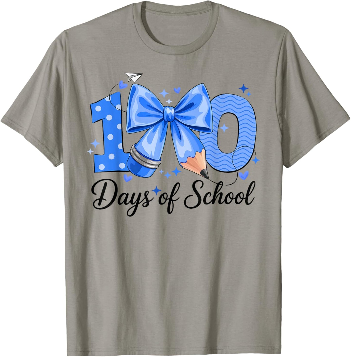 100 Days of School Coquette Bow 100th Day of School Boys T-Shirt - T-Shirt | Sand