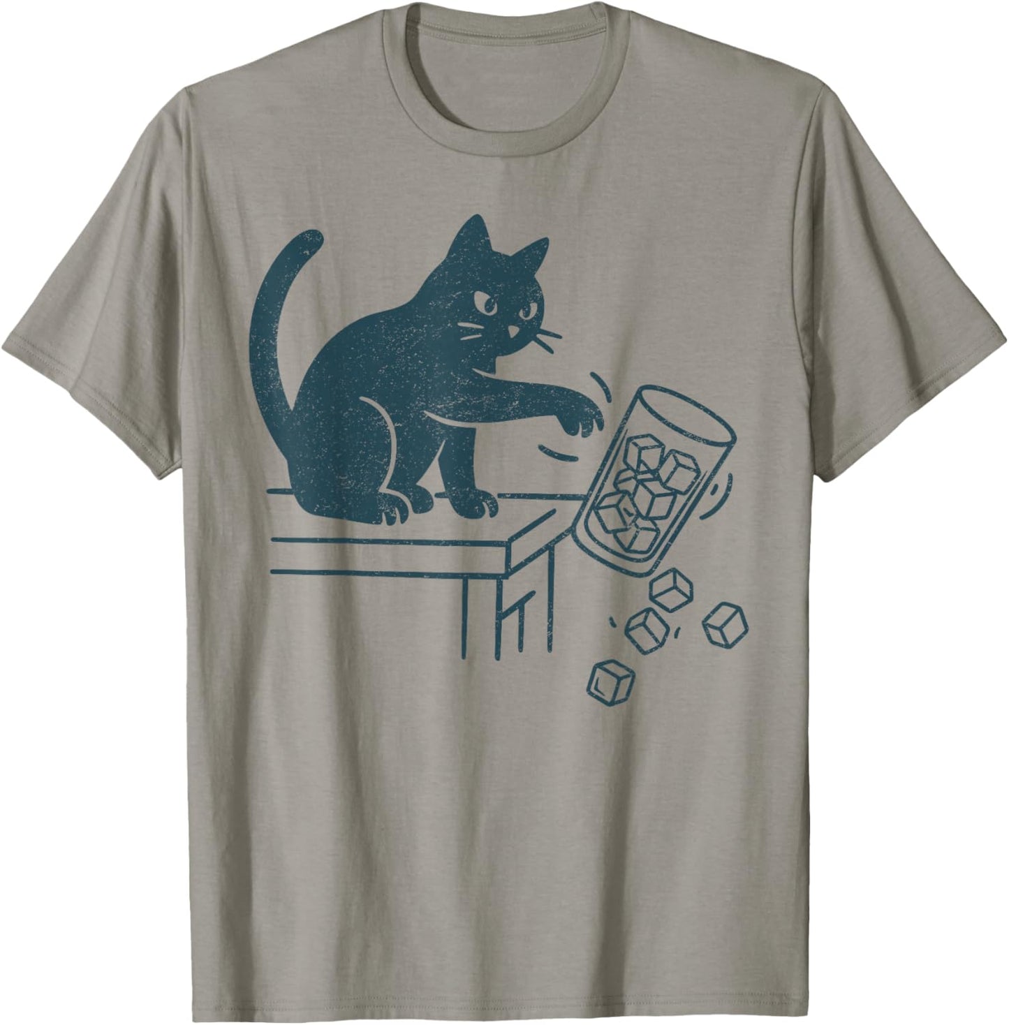 Abolish ICE Funny Black Cat Pushing Ice Cat Meme Men Women T-Shirt - T-Shirt | Sand