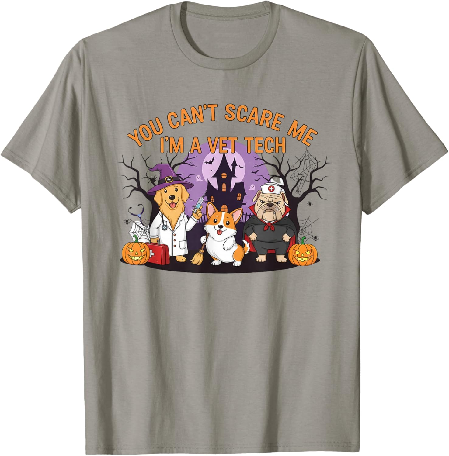 You Can't Scare Me I'm a Vet Tech Halloween Veterinarian T-Shirt - T-Shirt | Sand