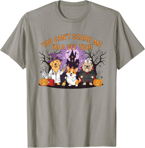 You Can't Scare Me I'm a Vet Tech Halloween Veterinarian T-Shirt - T-Shirt | Sand