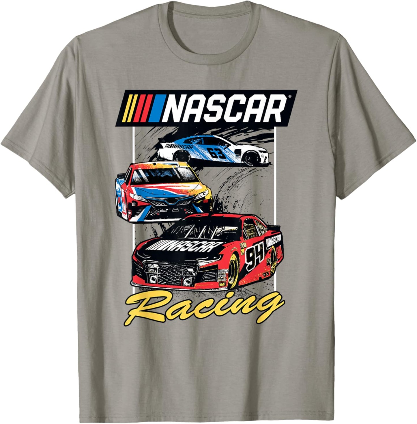 NASCAR Full Color Racers Distressed Poster T-Shirt - T-Shirt | Sand