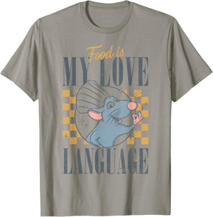 Disney Pixar Ratatouille Food is My Love Language Remy T-Shirt - T-Shirt | Sand