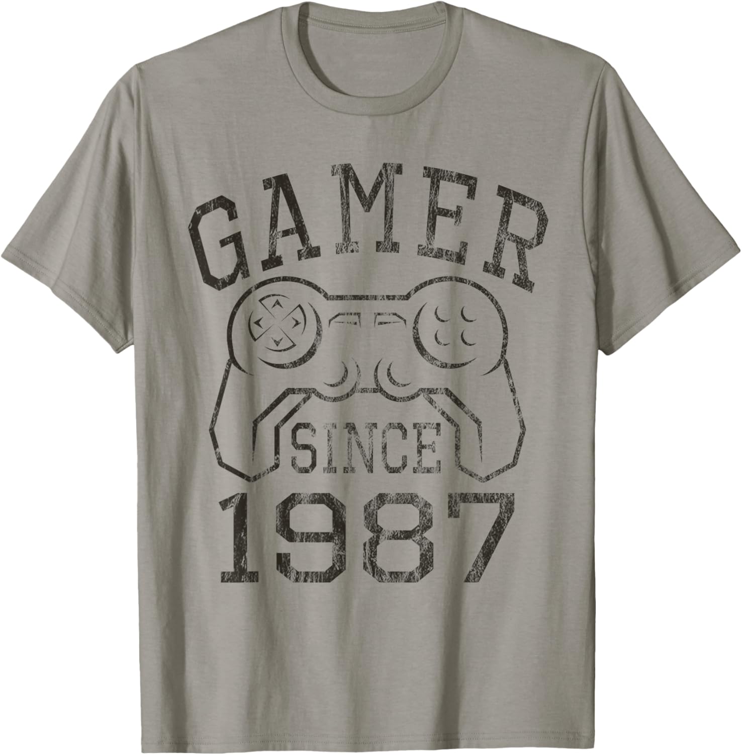 Born in 1987, Gamer Since 1987 Vintage Gamer Gifts Birthday T-Shirt - T-Shirt | Sand