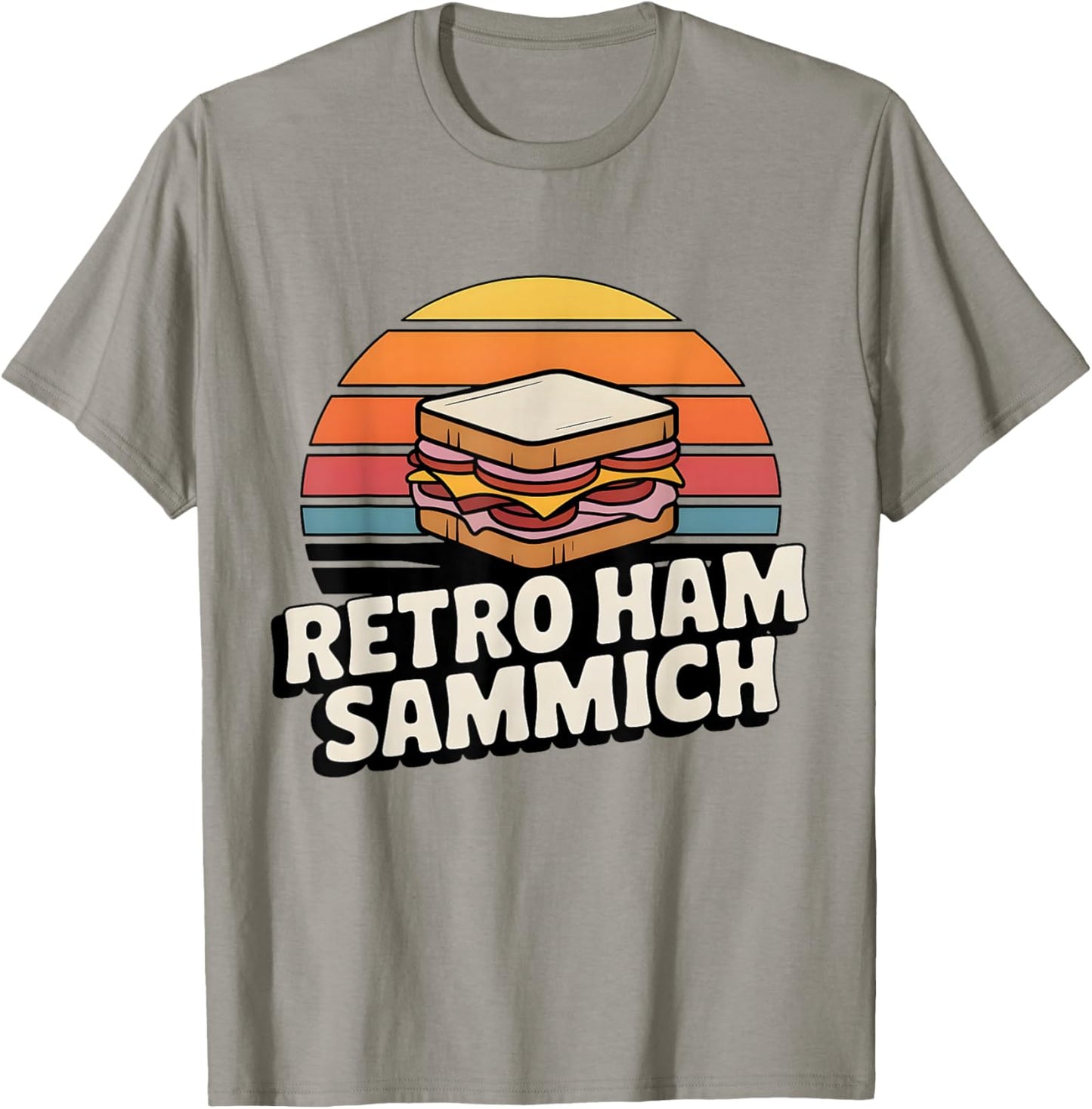 Retro Ham Sammich Funny Food Humor Vintage Deli Lovers T-Shirt - T-Shirt | Sand