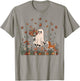 Vintage Halloween Cute Ghost Dog Mom Boho Floral Fall Vibes T-Shirt - T-Shirt | Sand