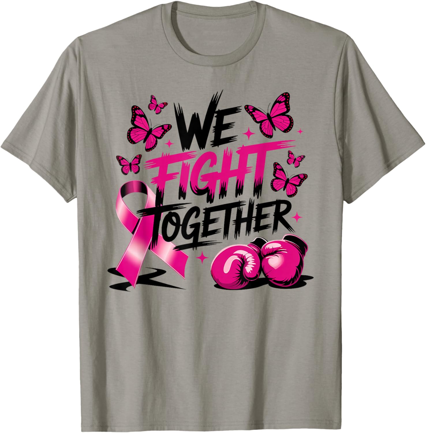 We Fight Together Breast Cancer Awareness Support Squad T-Shirt - T-Shirt | Sand