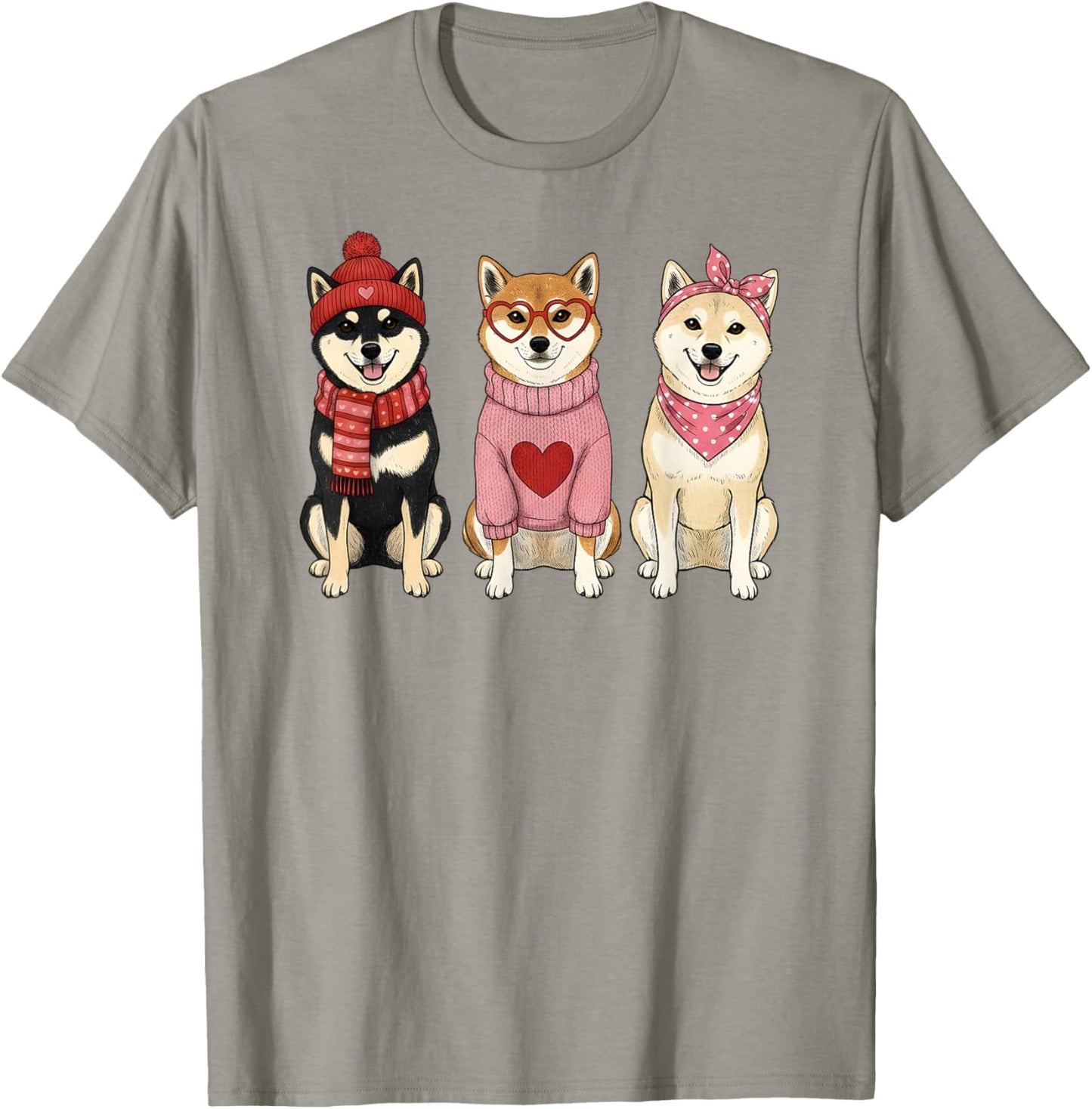 Cute Shiba Inu Valentine Dog T-Shirt - T-Shirt | Sand