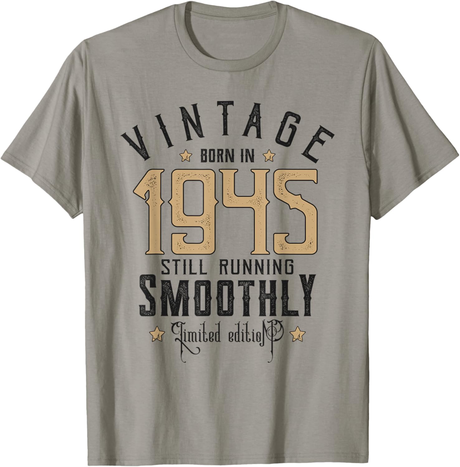 Still Running Smoothly 80 Years 1945 Funny 80th Birthday Gag T-Shirt - T-Shirt | Sand