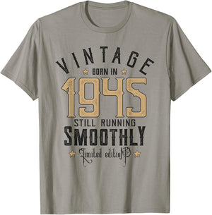 Still Running Smoothly 80 Years 1945 Funny 80th Birthday Gag T-Shirt - T-Shirt | Sand