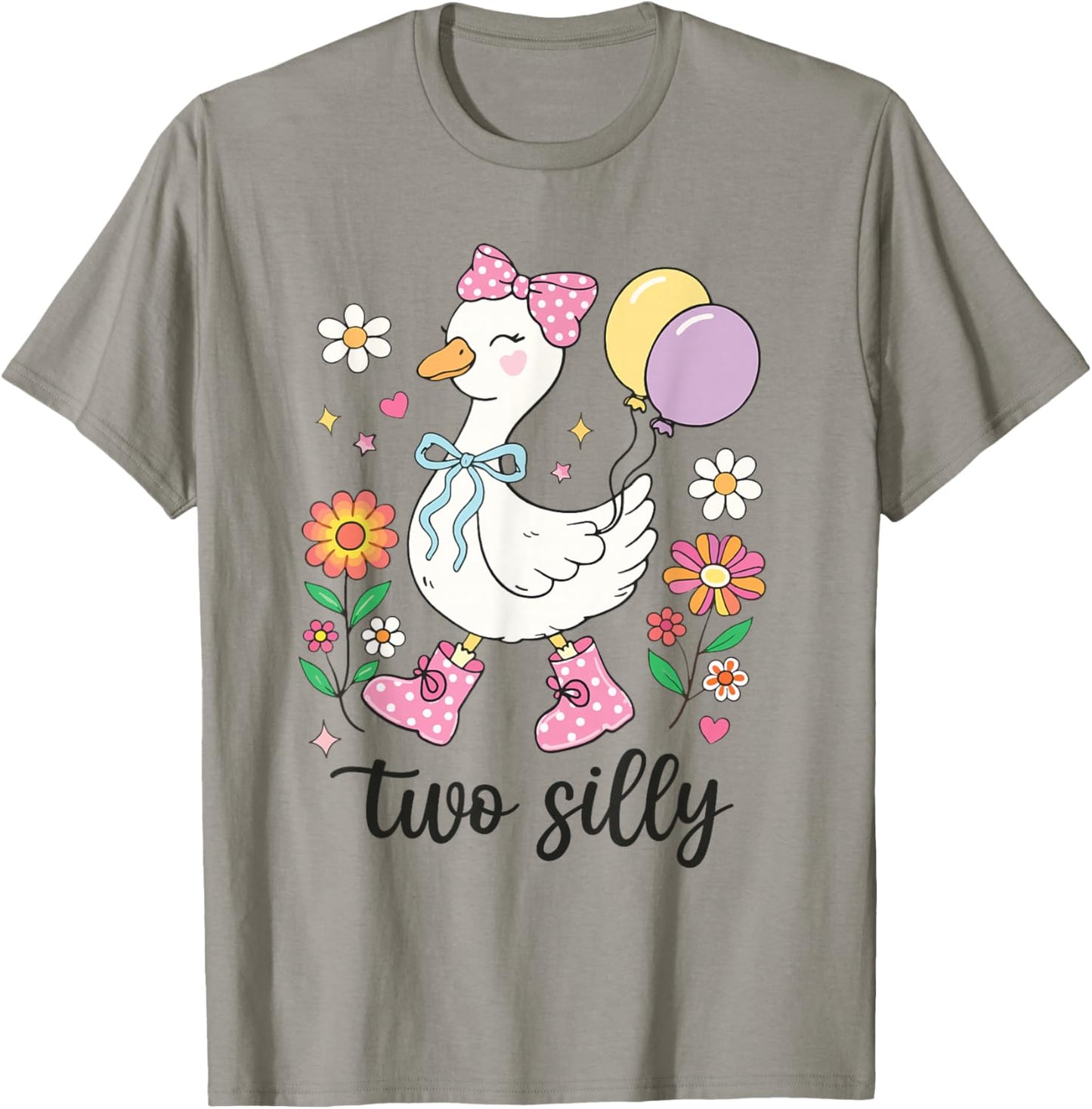 Two Silly Second Birthday Goose 2nd Birthday T-Shirt - T-Shirt | Sand