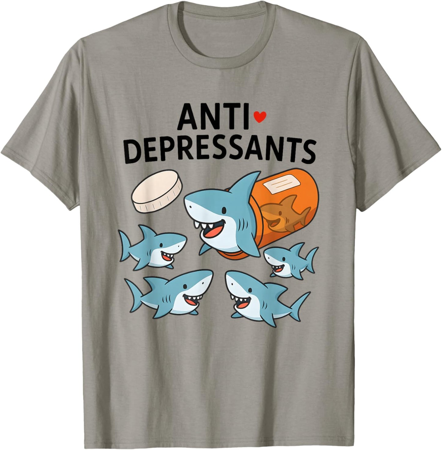 Shark Anti Depressants T-Shirt - T-Shirt | Sand