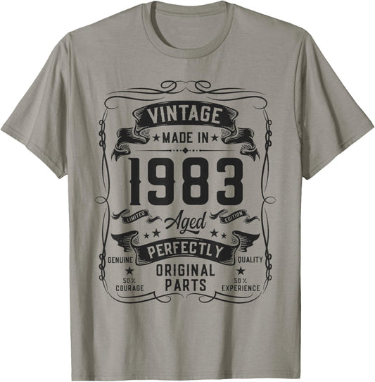 Vintage 1983 43yr 43rd Birthday Gifts 43 Years Old T-Shirt - T-Shirt | Sand
