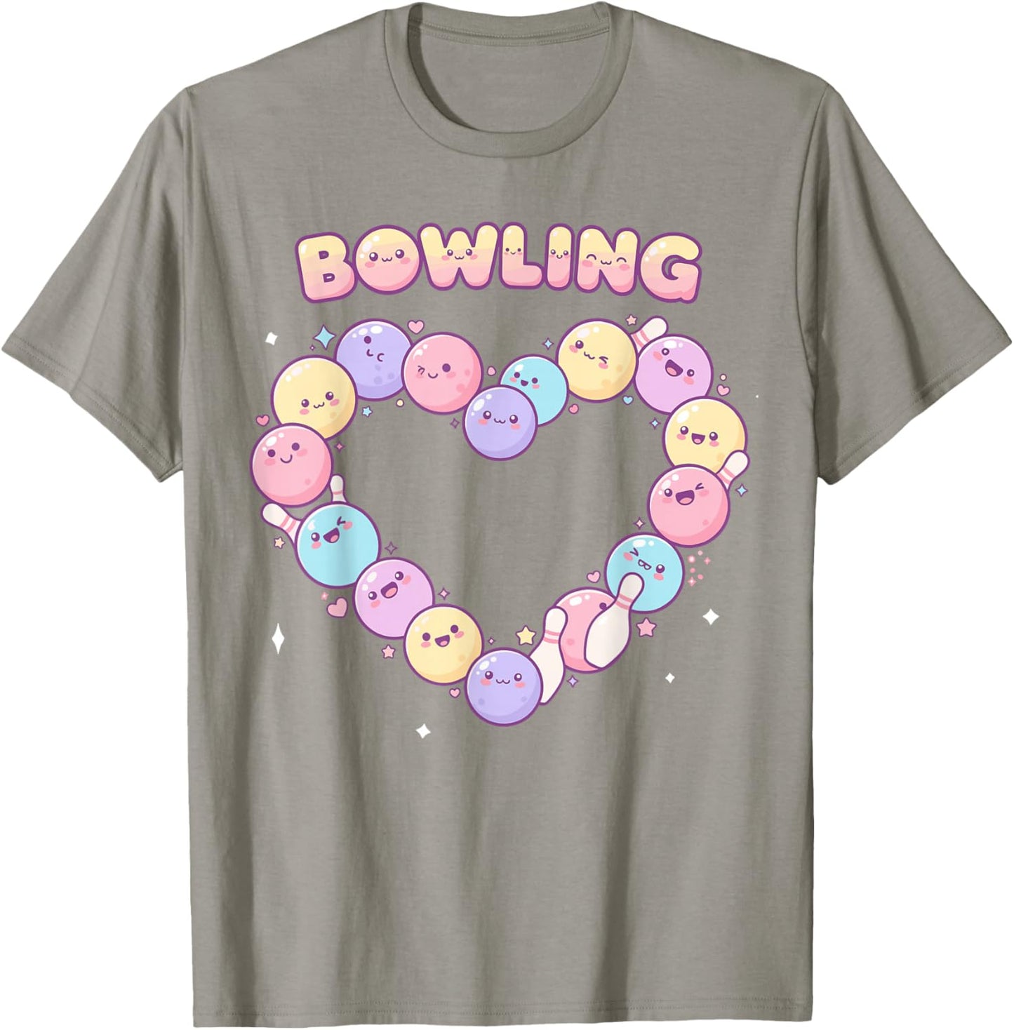 Bowling Shirts Retro, Bowling Love Rainbow Heart T-Shirt - T-Shirt | Sand