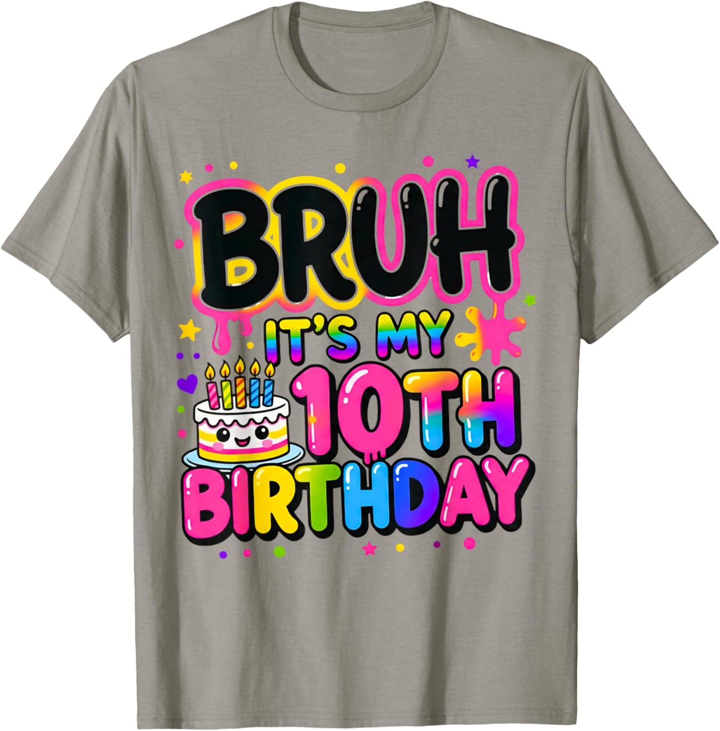 10th Birthday Girls 10 Years Old Bruh Double Digits Birthday T-Shirt - T-Shirt | Sand