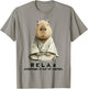 Relax Everything is Out of Control Funny Zen Capybara Art T-Shirt - T-Shirt | Sand