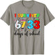 I Survived 67+33 Days of School Funny 100th Day Teacher Kids T-Shirt - T-Shirt | Sand