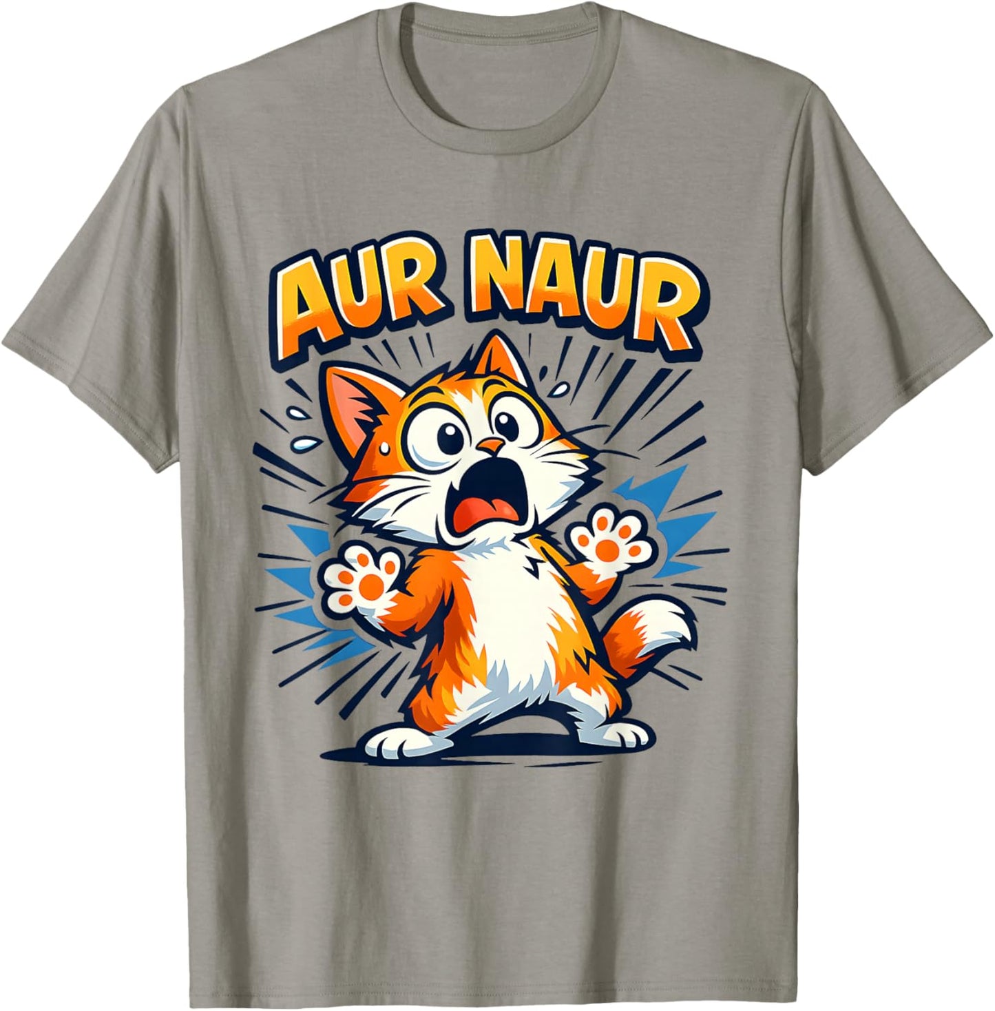 AUR Naur Cat Meme Aussie Accent Australian Slang Oh No Humor T-Shirt - T-Shirt | Sand