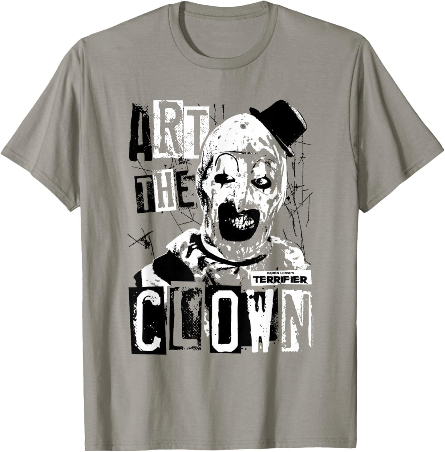 Terrifier Art The Clown Bloody Face High Contrast Horror T-Shirt - T-Shirt | Sand