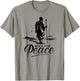 Retro Walk for Peace Monks with Aloka Dog Minimalist Zen Art T-Shirt - T-Shirt | Sand