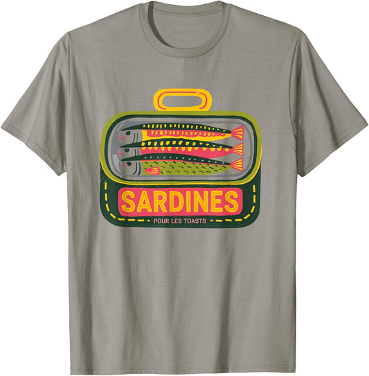 Sardine Tin Pop Art Design Vintage Food Fish T-Shirt - T-Shirt | Sand