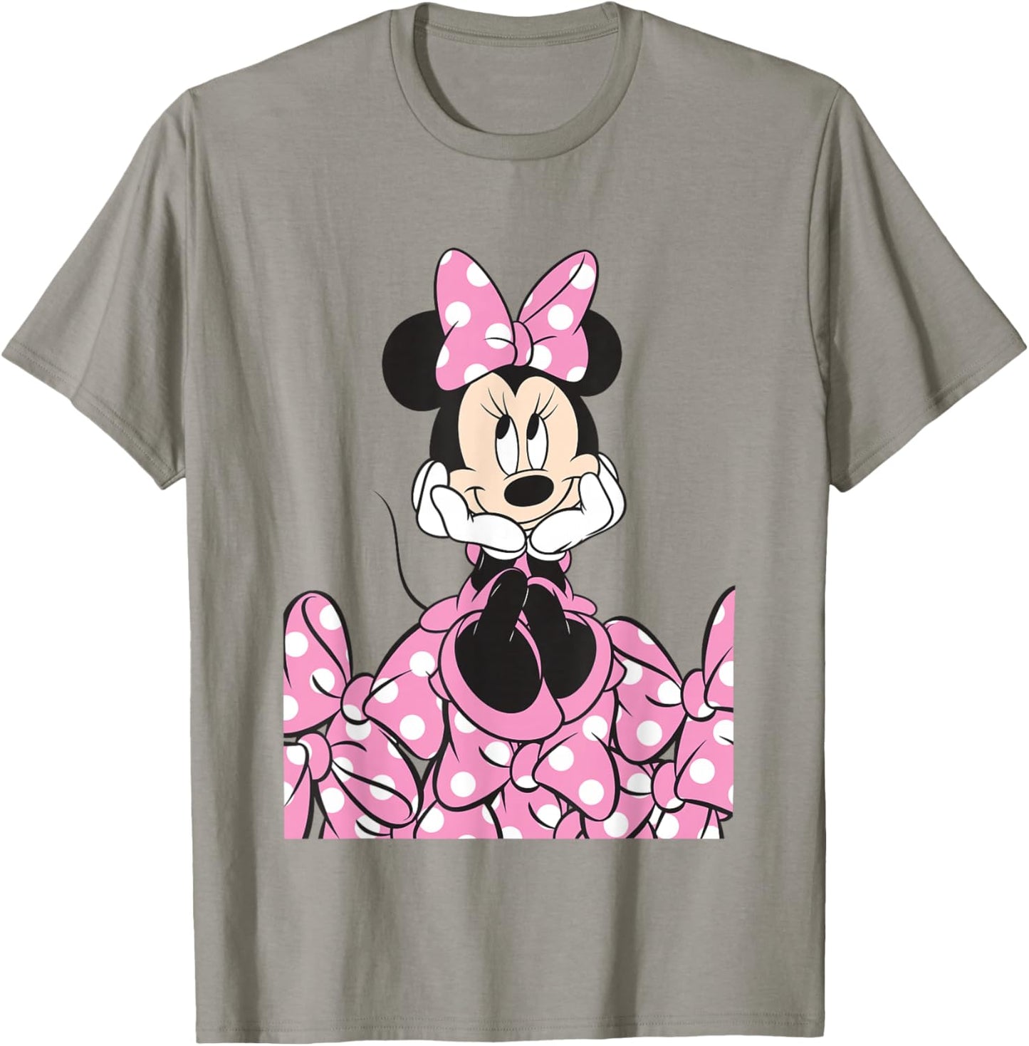 Disney Mickey and Friends Minnie Pink Polka Dot Bow Stack T-Shirt - T-Shirt | Sand