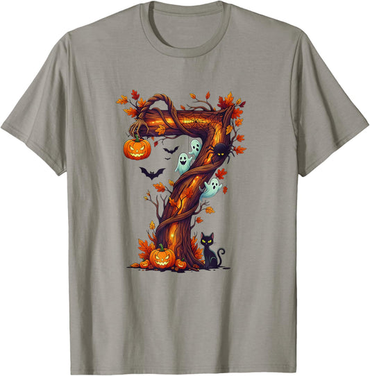 Number 7 67 Meme Halloween Pumpkin Costume Matching Group T-Shirt - T-Shirt | Sand