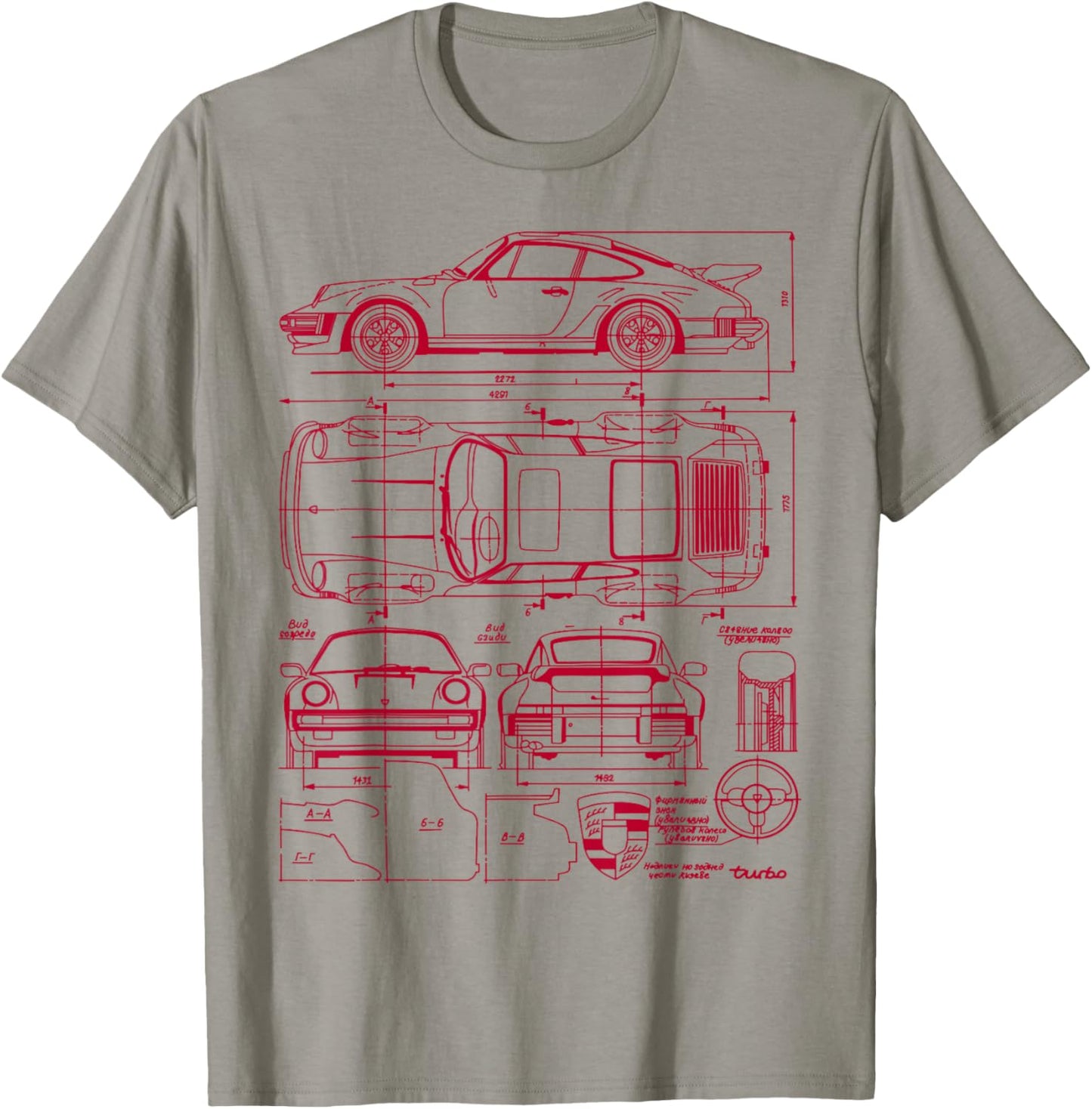 911 930 Classic Vintage Old Car USA Flag T-Shirt - T-Shirt | Sand