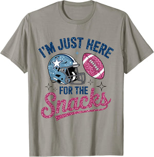 I'm Just Here for The Snacks Funny Football Game Day T-Shirt - T-Shirt | Sand