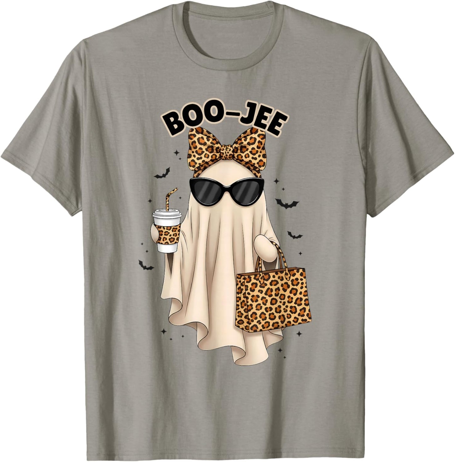 Boo JEE Boujee Ghost Halloween October Vibes Spooky Ghost T-Shirt - T-Shirt | Sand
